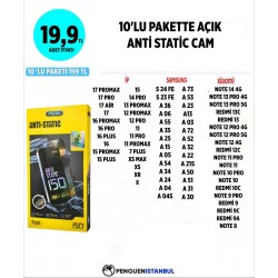10'LU PAKETE AÇIK ANTİ STATİC CAM (10 ADETİ)