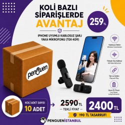 İPHONE UYUMLU KABLOSUZ ŞARJ YAKA MİKROFONU (TEK-K09) KOLİ BAZINDA