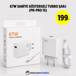 67W SANİYE GÖSTERGELİ TURBO ŞARJ (PR-PRO15)