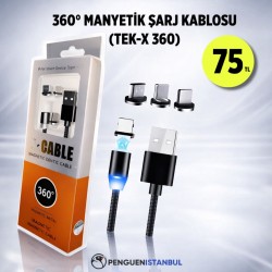 360° MANYETİK ŞARJ KABLOSU (TEK-X 360)