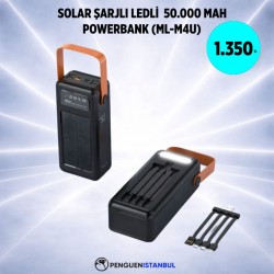 SOLAR ŞARJLI LEDLİ 50.000 MAH POWERBANK (ML-M4U)