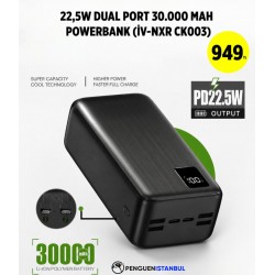 22.5W DUAL PORT 30.000 MAH POWERBANK (İV-NXR CK003)