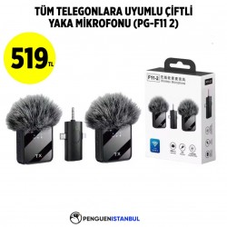 TÜM TELEFONLARA UYUMLU ÇİFTLİ YAKA MİKROFONU (PG-F11 2)