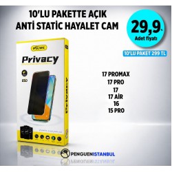 10'LU PAKETTE AÇIK ANTİ STATİC HAYALET CAM 