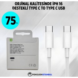 ORJİNAL KALİESİNDE İPH 16 DESTEKLİTYPE C TO TYPE C USB