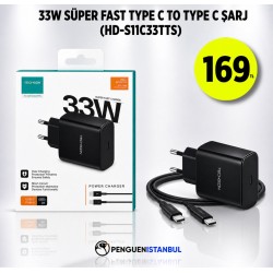 33W SÜPER FAST TYPE C TO TYPE C ŞARJ (HD-T S11C33TTS)