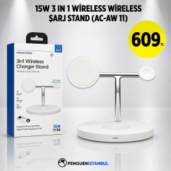 15W 3 İN 1 MAGSAFE UYUMLU WİRELESS ŞARJ STAND (AC-AW 11)