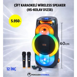 ÇİFT KARAOKELİ WİRELESS SPEAKER (HS-KOLAV D1238)