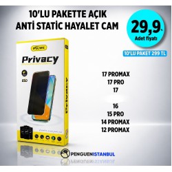 10'LU PAKETTE AÇIK ANTİ STATİC HAYALET CAM 