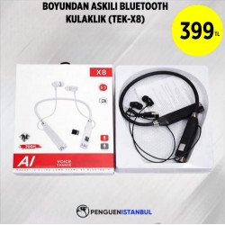 BOYUNDAN ASKILI BLUETOOTH KULAKLIK (TEK- X8)