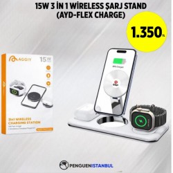 15W 3 İN 1 WİRELESS ŞARJ STAND (AYD-FLEX CHARGE)