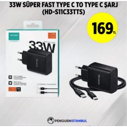 33W SÜPER FAST TYPE C TO TYPE C ŞARJ (HD-T S11C33TTS)