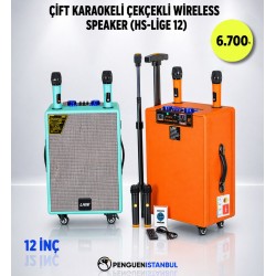 ÇİFT KARAOKELİ ÇEKÇEKLİ WİRELESS SPEAKER (HS-LİGE 12)