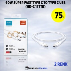 60W SÜPER FAST TYPE C TO TYPE C USB (HD-C 17TTB)