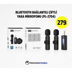 BLUETOOTH BAĞLANTILI ÇİFTLİ YAKA MİKROFONU (PL-2704)