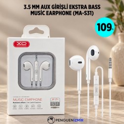 3.5MM  AUX GİRİŞLİ EXTRA BASS MUSİC EARPHONE (MA-S31)