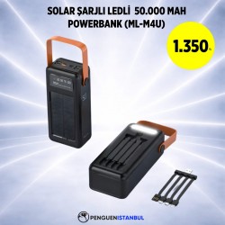 SOLAR ŞARJLI LEDLİ 50.000 MAH POWERBANK (ML-M4U)