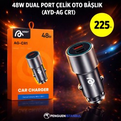 48W DUAL PORT ÇELİK OTO BAŞLIK (AYD-AG CR1)