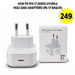 40W PD İPHONE 17 SERİSİ UYUMLU HIZLI ŞARJ ADAPTÖRÜ (ML-17 BAŞLIK)