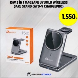 15W 3 İN 1 MAGSAFE UYUMLU WİRELESS ŞARJ STAND (AYD-V CHARGEPRO)