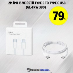 2M İPH 15 VE ÜSTÜ TYPE C TO TYPE C USB (GL-TRW 380)