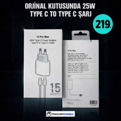 ORJİNAL KUTUSUNDA 25W TYPE C TO TYPE C ŞARJ 