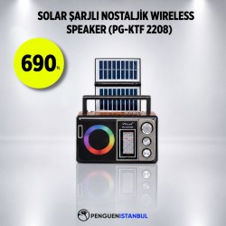SOLAR ŞARJLI NOSTALJİK WİRELESS SPEAKER (PG-KTF 2208)