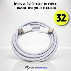 İPH 15 VE ÜSTÜ TYPE C TO TYPE C HASIRLI USB (ML-İP 15 KABLO)