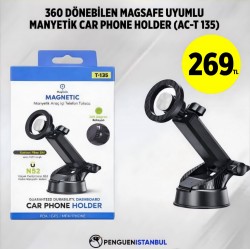 360 DÖNEBİLEN MAGSAFE UYUMLU MANYETİK CAR PHONE HOLDER (AC-T 135)