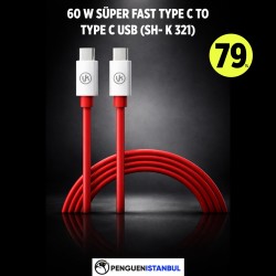 60W SÜPER FAST TYPE C TO TYPE C USB (SH-K 321)