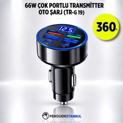 66W ÇOK PORTLU TRANSMİTTER OTO ŞARJ (TR-G 19)