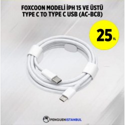 FOXCOON MODELİ İPH 15 VE ÜSTÜ  TYPE C TO TYPE C USB (AC-BC8)