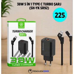 38W 5 İN 1 TYPE C TURBO ŞARJ (SH-YK SR92)