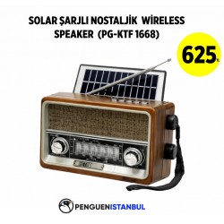 SOLAR ŞARJLI NOSTALJİK WİRELESS SPEAKER (PG-KTF 1668)
