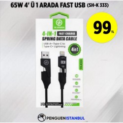 65W 4'Ü 1 ARADA FAST USB (ŞH-K 333)