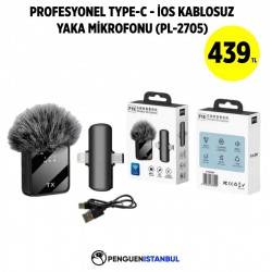 PROFESYONEL TYPE-C - İOS KABLOSUZ YAKA MİKROFONU (PL-2705)