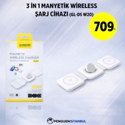 3 İN 1 MANYETİK WİRELESS ŞARJ CİHAZI (GL-DS W20)