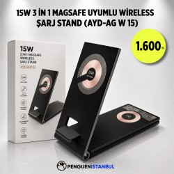 15W 3 İN 1 MAGSAFE UYUMLU WİRELESS ŞARJ STAND (AYD-AG W 15)