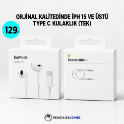 ORJİNAL KALİTESİNDE İPH 15 VE ÜSTÜ TYPE C KULAKLIK (TEK)