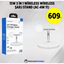 15W 3 İN 1 MAGSAFE UYUMLU WİRELESS ŞARJ STAND (AC-AW 11)