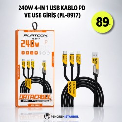 240W 4-İN 1 USB KABLO PD VE USB GİRİŞ (PL-8917)