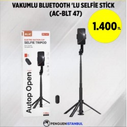 VAKUMLU BLUETOOTH'LU SELFİE STİCK (AC-BLT 47)