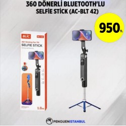 360 DÖNERLİ BLUETOOTH'LU SELFİE STİCK (AC-BLT 42)