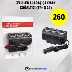 3'LÜ LED Lİ ARAÇ ÇAKMAK ÇOĞALTICI (TR-G 24)