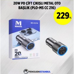 20W PD ÇİFT ÇIKIŞLI METAL OTO BAŞLIK (PLO-MS CC 216)