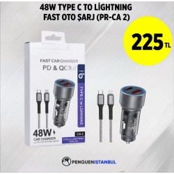 48W TYPE C TO LİGHTNİNG FAST OTO ŞARJ (PR-CA 2)