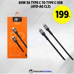 60W 3A TYPE C TO TYPE C USB (AYD-AG CL3)