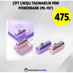 ÇİFT ÇIKIŞLI TAŞINABİLİR MİNİ POWERBANK (ML-197)