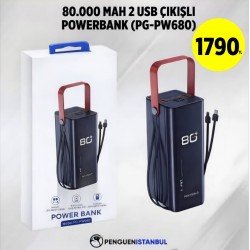 80.000 MAH 2 USB ÇIKIŞLI POWERBANK (PG-PW680)