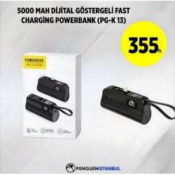 5000 MAH DİJİTAL GÖSTERGELİ FAST CHARGİNG POWERBANK (PG-K 13)
